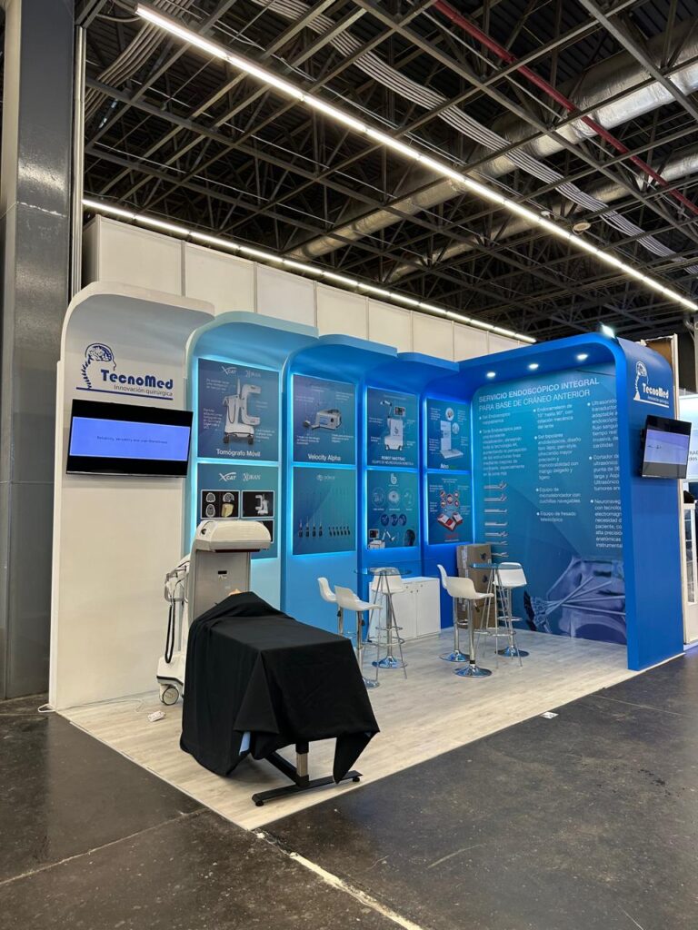 Stand Azul para expo en guadalajara, renta tu stand para eventos en Guadalajara